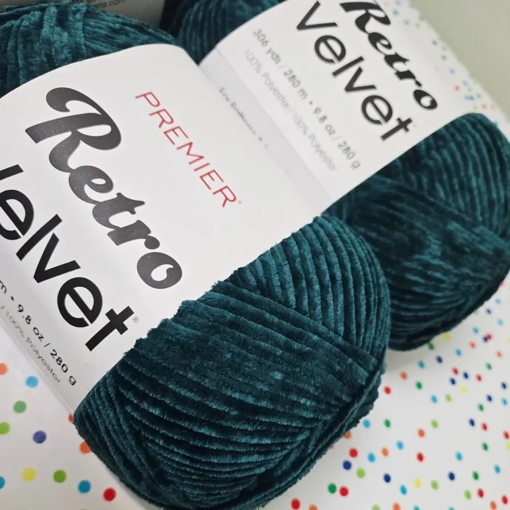 🎄🛍❤️Premier Retro Velvet Yarn EMERALD GREEN 9.8 OZ 3 SKEINS NEW IN PKG